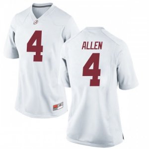 Women's Alabama Crimson Tide #4 Christopher Allen White Replica NCAA College Football Jersey 2403SMOW6